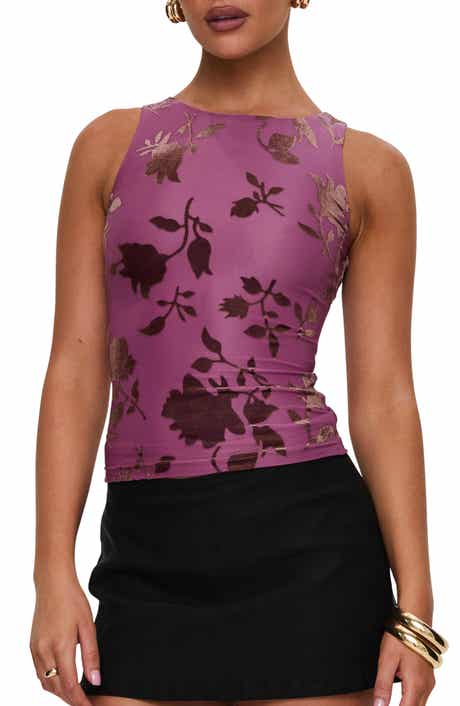 Angelical Flocked Velvet Sleeveless Top