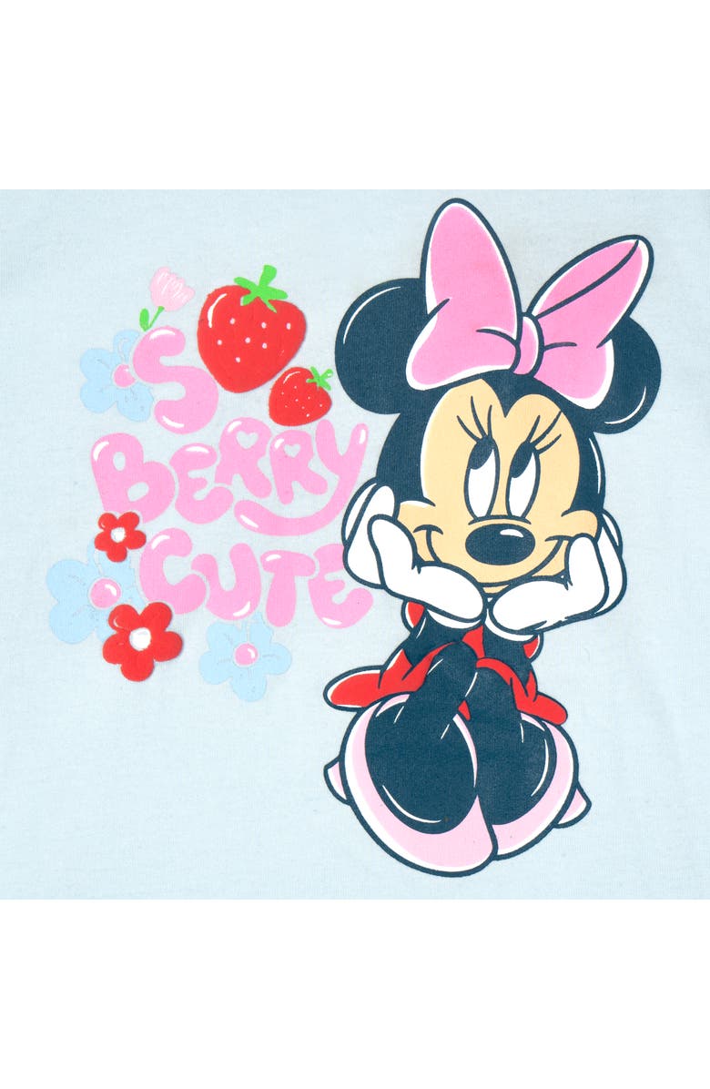 Disney Minnie Mouse 2-Piece Short Sleeve Tee and Gauze Shorts Set, Alternate, color, Blue Multi Minnie