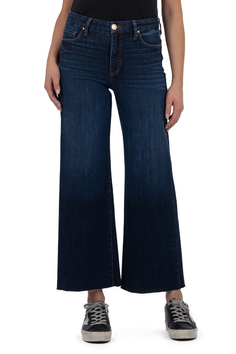 Meg High Waist Raw Hem Wide Leg Jeans, Main, color, NUTRITIOUS