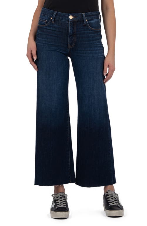 Kut From The Kloth Meg High Waist Raw Hem Wide Leg Jeans In Blue