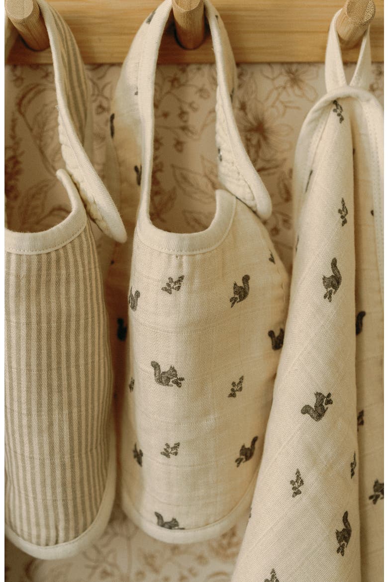 Assorted 2-Pack Organic Cotton Muslin Bibs, Alternate, color, MUSHROOMS/SQUIRRELS