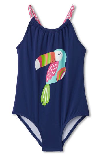 HATLEY HATLEY KIDS' TROPICAL BIRDS ONE-PIECE SWIMSUIT 