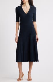 BOSS Fracie Rib Midi Dress