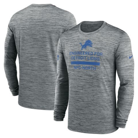 Men's Nike Gray Detroit Lions Sideline Velocity Performance Long Sleeve T-Shirt