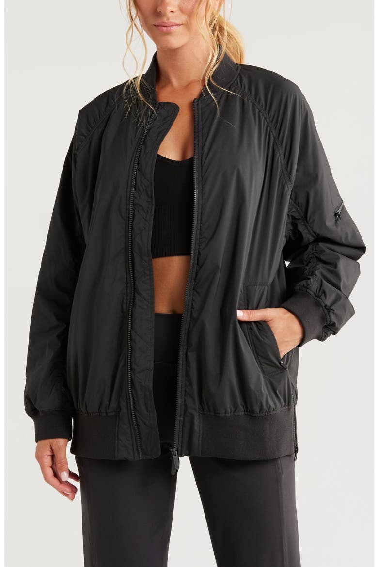 Go With It Aviator Jacket, Main, color, BLACK