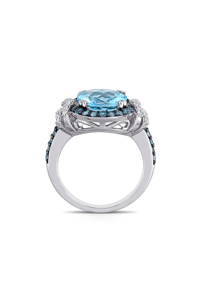 Sterling Silver Blue Topaz & Diamond Ring, Alternate, color, BLUE
