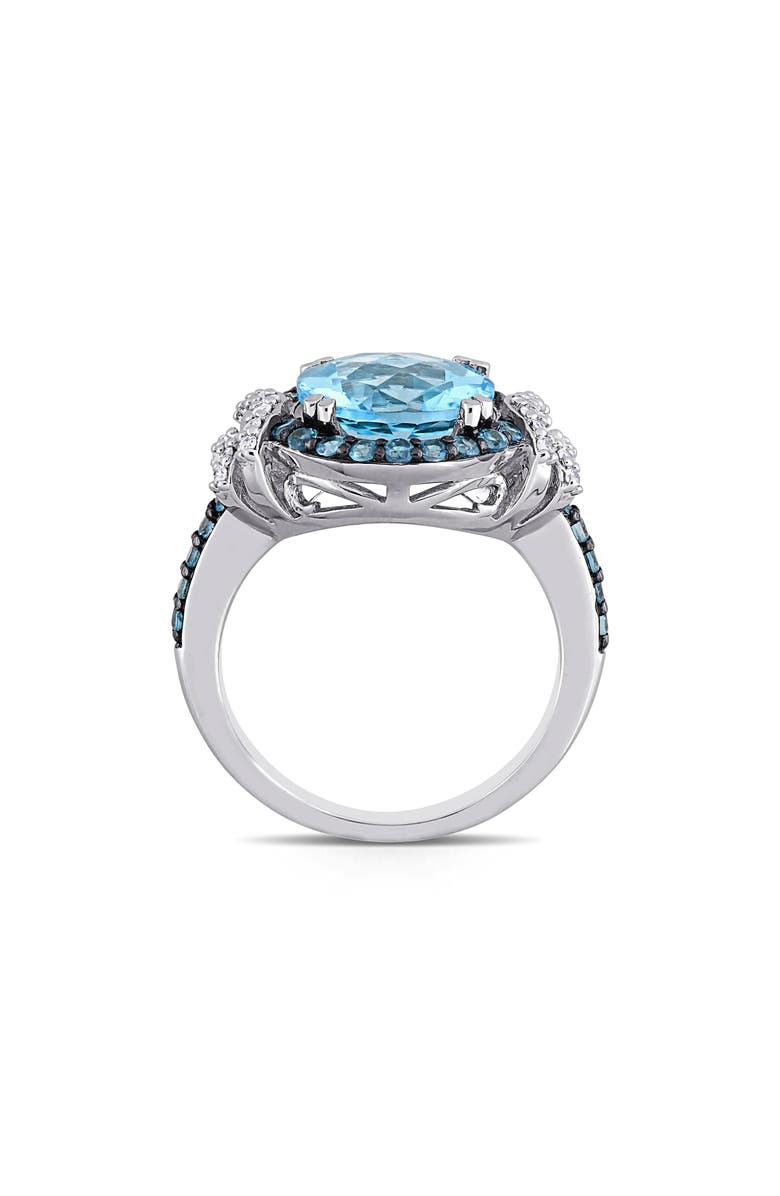 DELMAR Sterling Silver Blue Topaz & Diamond Ring, Alternate, color, Blue