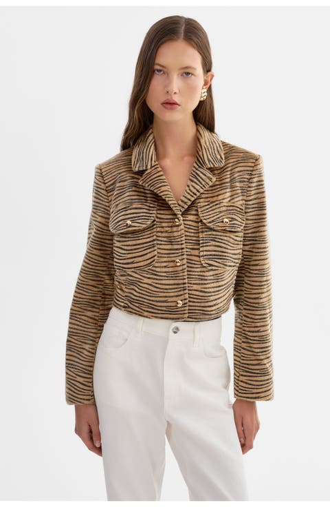 Jaylee | Tiger Print Cropped Jacket