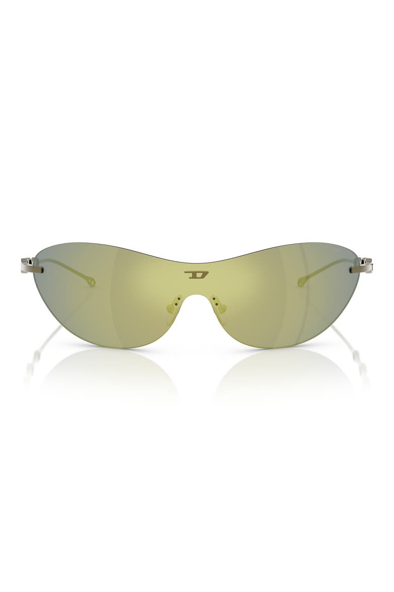 135mm Frameless Shield Sunglasses, Main, color, GREEN / VIOLET EMERALD IRIDIUM