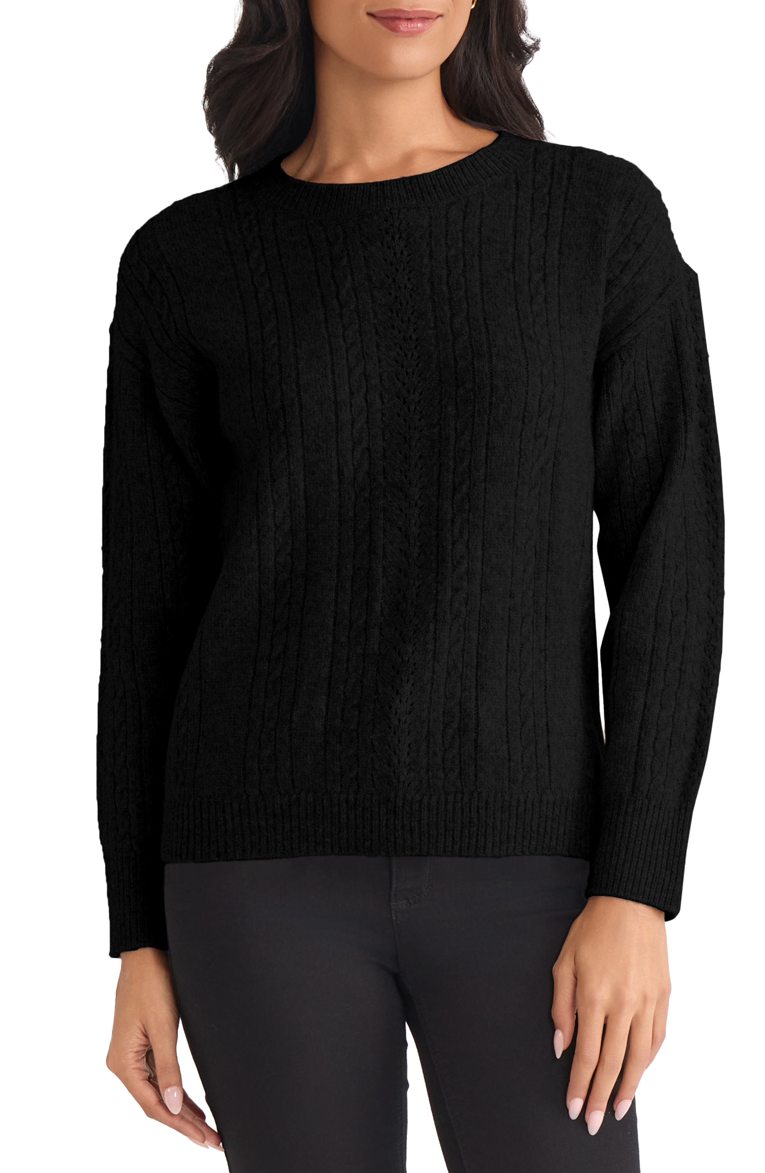 Mixed Stitch Cotton Blend Sweater