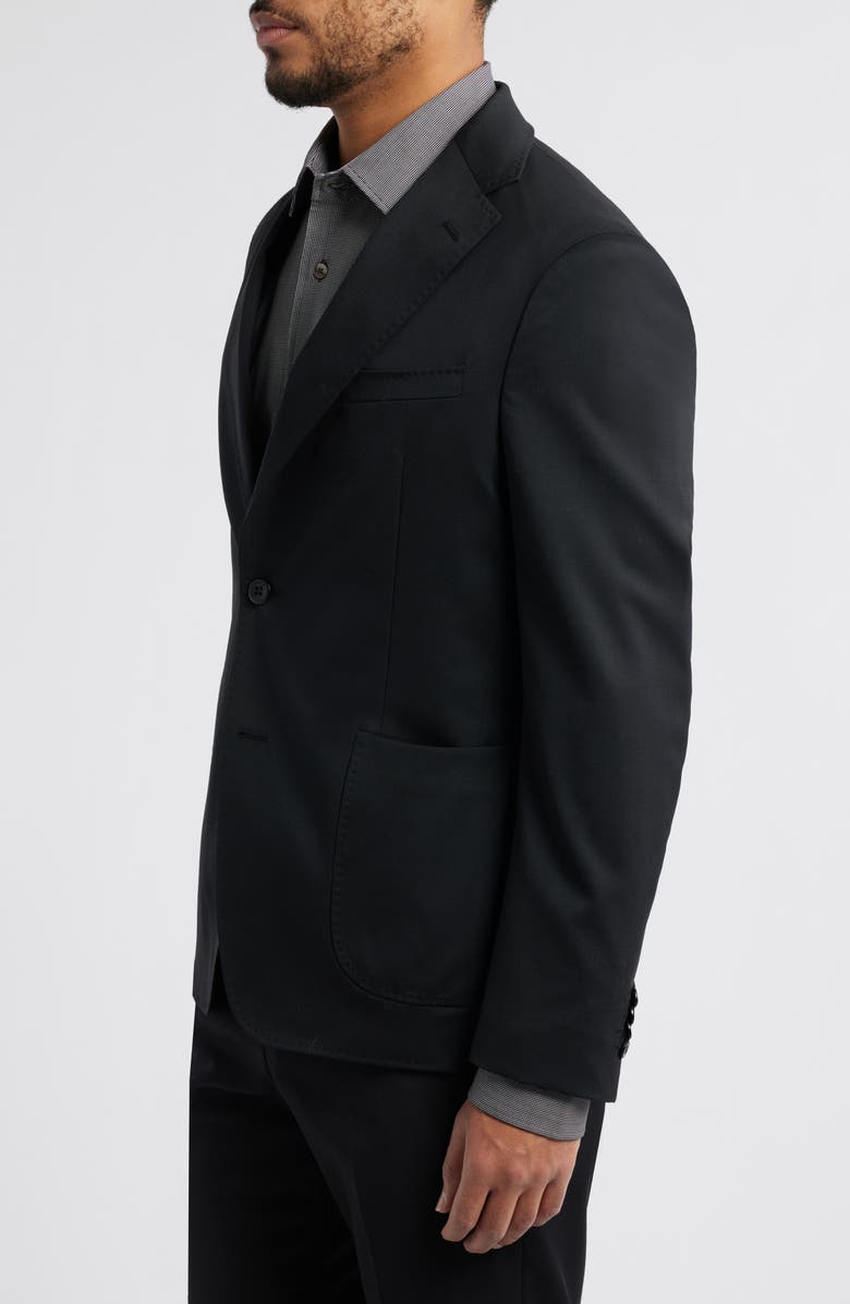 Zanella Samuel Solid Stretch Wool Sport Coat, Alternate, color, Black