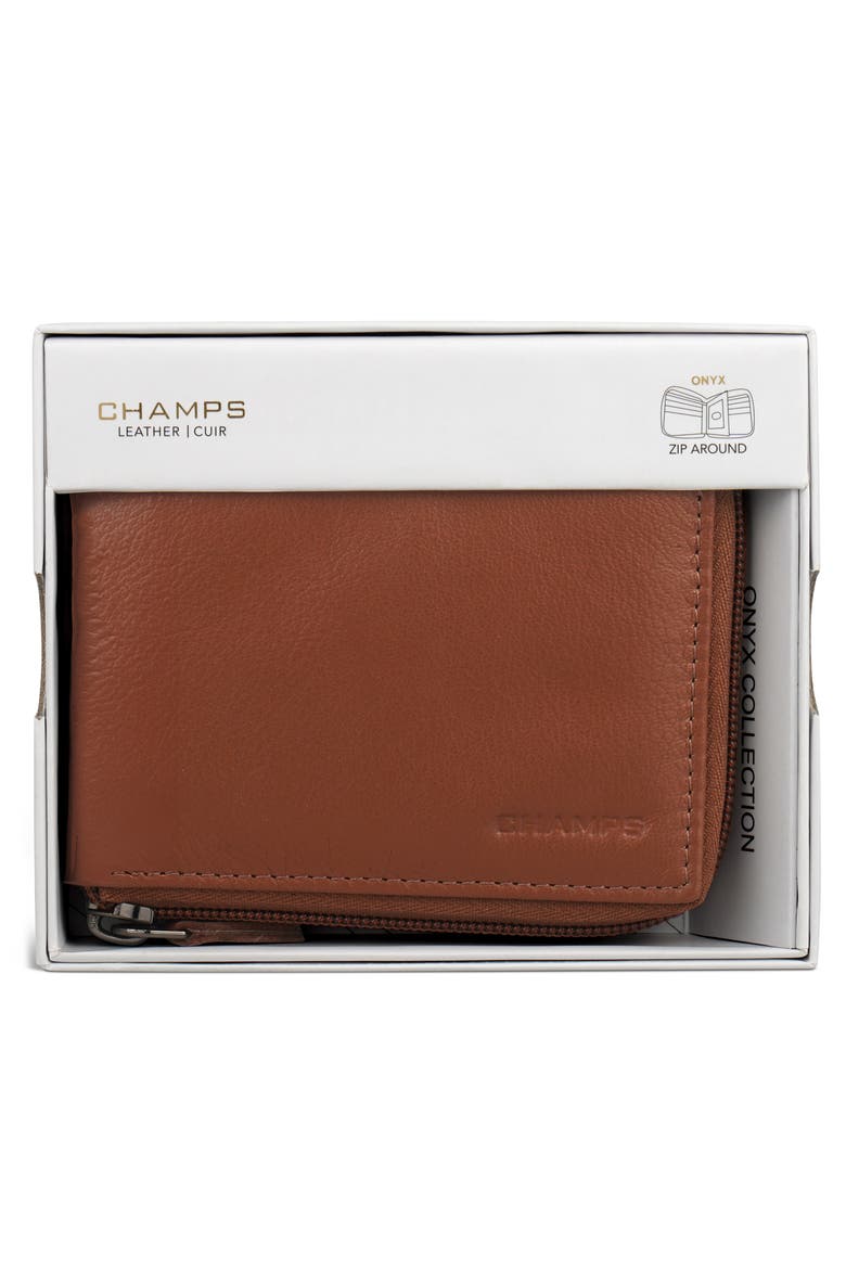 Onyx Zip Around Bifold Wallet, Alternate, color, BROWN