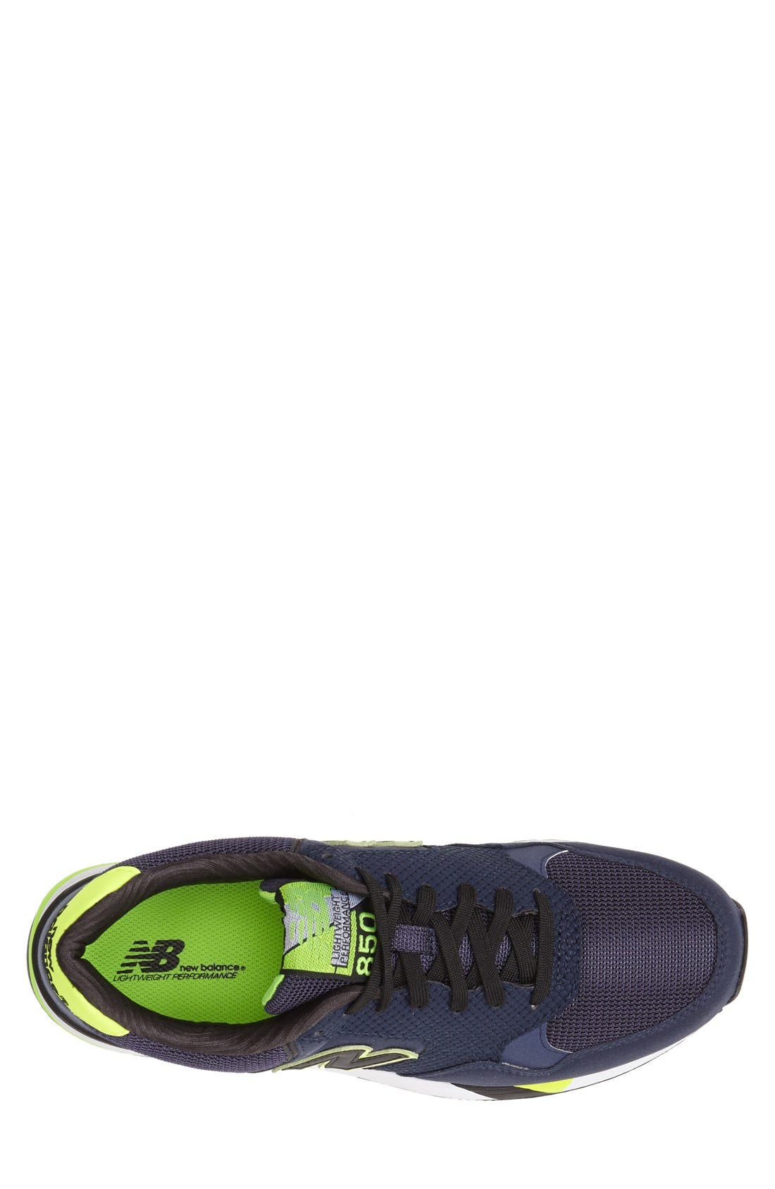 '850' Sneaker, Alternate, color, NAVY/ YELLOW