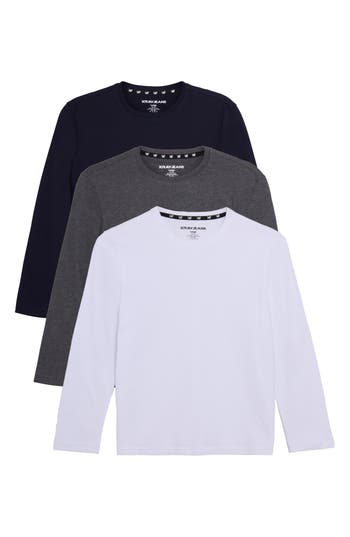 X-ray Xray Kids' 3-pack Long Sleeve Cotton T-shirts In Multi