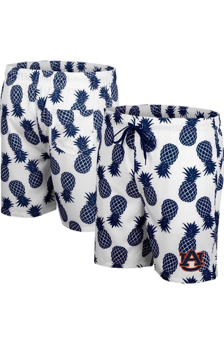 COLOSSEUM Men's Colosseum White Auburn Tigers Pineapples Swim Shorts, Main, color, White