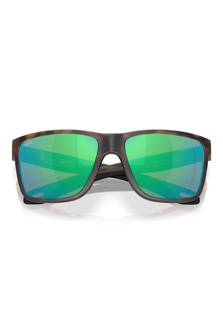 Broadbill II 58mm Polarized Rectangular Sunglasses, Alternate, color, MATTE TORTOISE/ GREEN