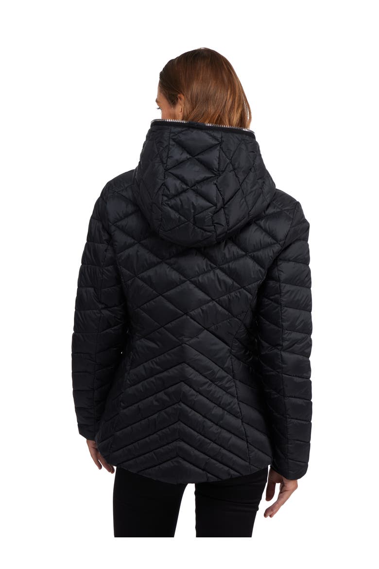 Nyota Lightweight Mixed-Diamond Quilted Packable Jacket, Alternate, color, Black