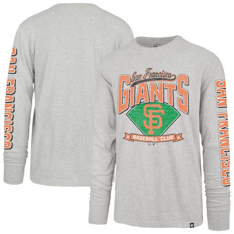 Men's '47  Gray San Francisco Giants Big & Tall Distressed Franklin Long Sleeve T-Shirt