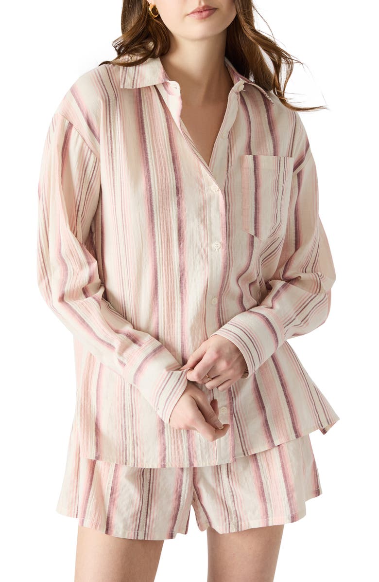 Steve Madden Murphy Stripe Button-Up Shirt, Main, color, 