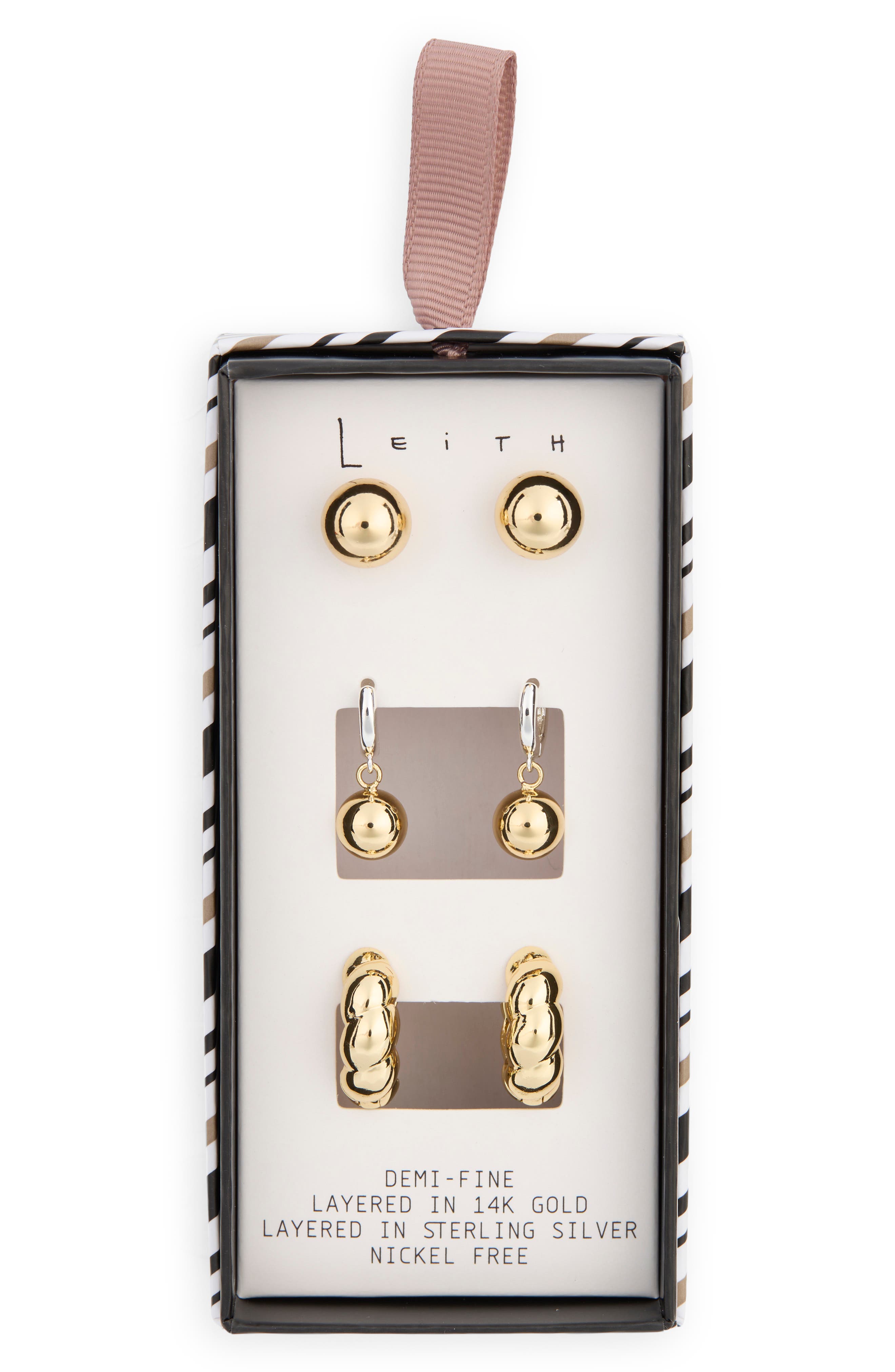 Leith 3-Pack Assorted Earrings
