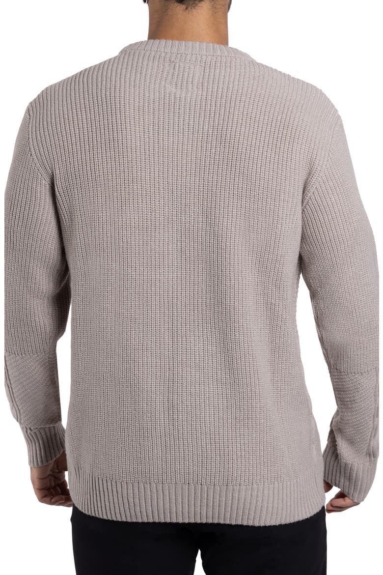 Mixed Knit Crewneck Pullover Sweater, Alternate, color, SAND