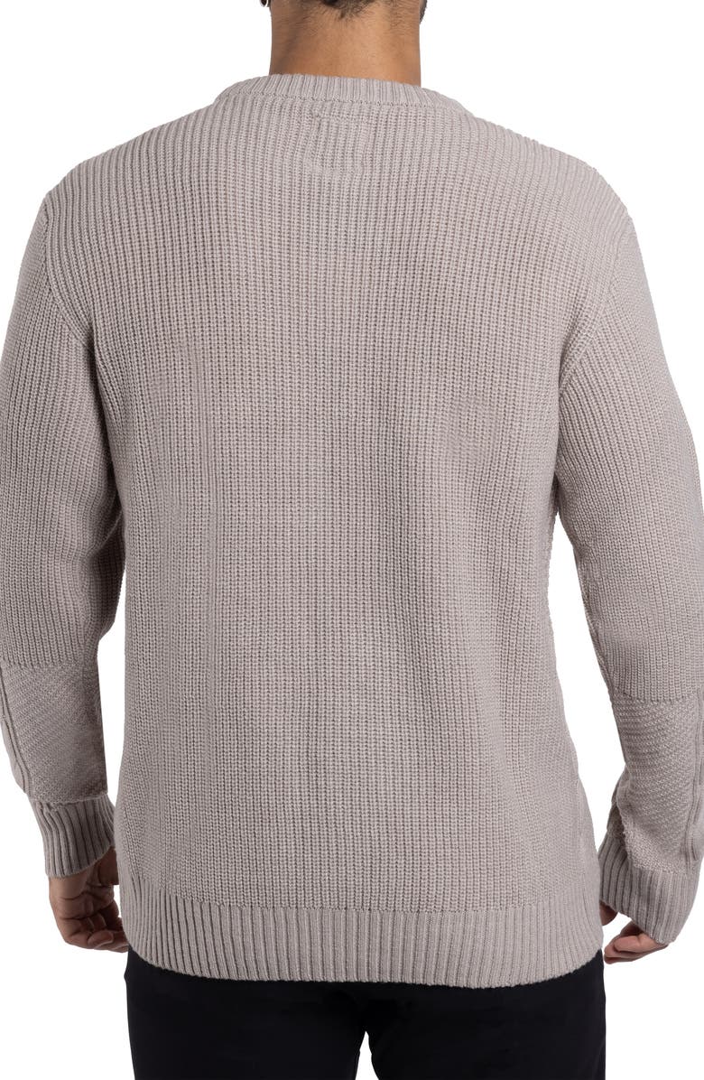 XRAY Mixed Knit Crewneck Pullover Sweater, Alternate, color, Sand
