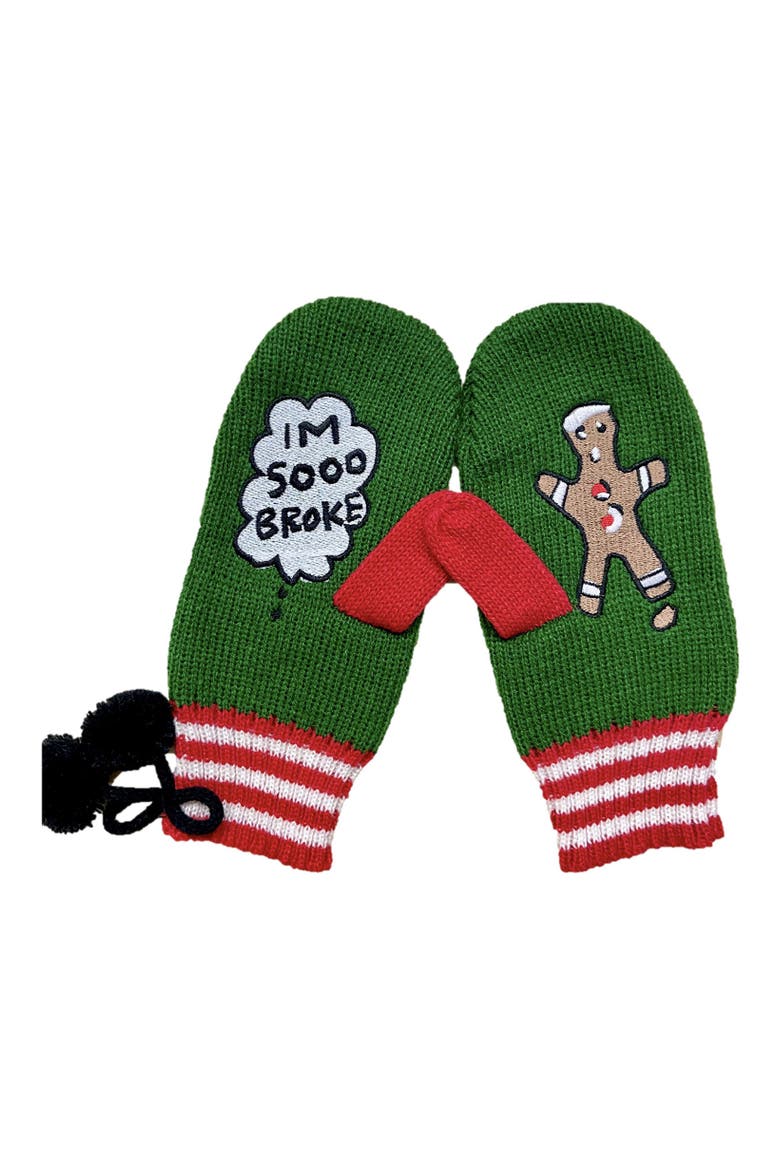 The Broken Cookie Mittens, Alternate, color, GREEN