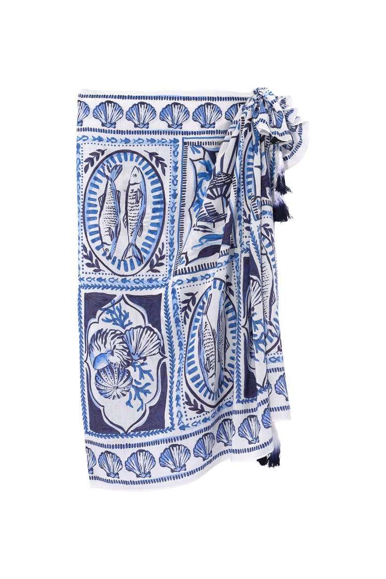 Montauk Tile Sarong, Main, color, Ultramarine