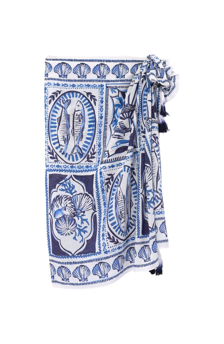 Echo Montauk Tile Sarong, Main, color, Ultramarine