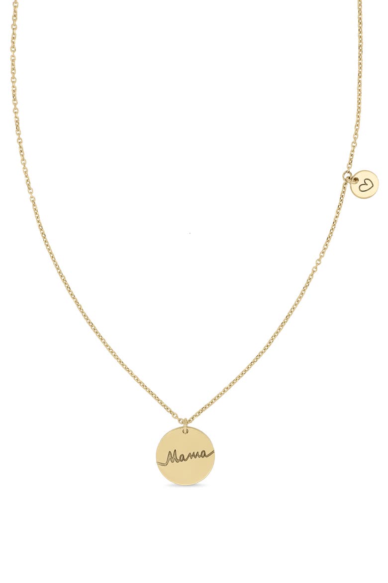 14K Gold Mama Disc Pendant Necklace (Online Trunk Show), Main, color, 14K YELLOW GOLD