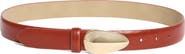 Steve Madden Glossy Teardrop Buckle Belt