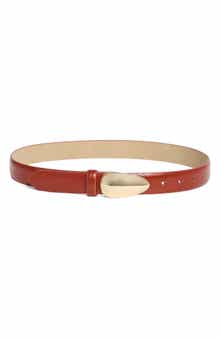 Glossy Teardrop Buckle Belt