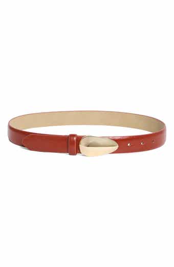 Glossy Teardrop Buckle Belt