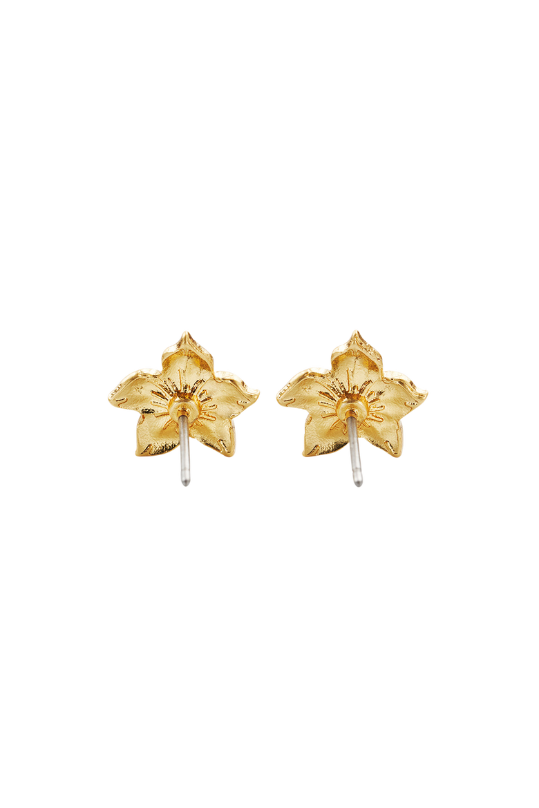 Jasmine & Pearl Stud Earrings, Alternate, color, Gold