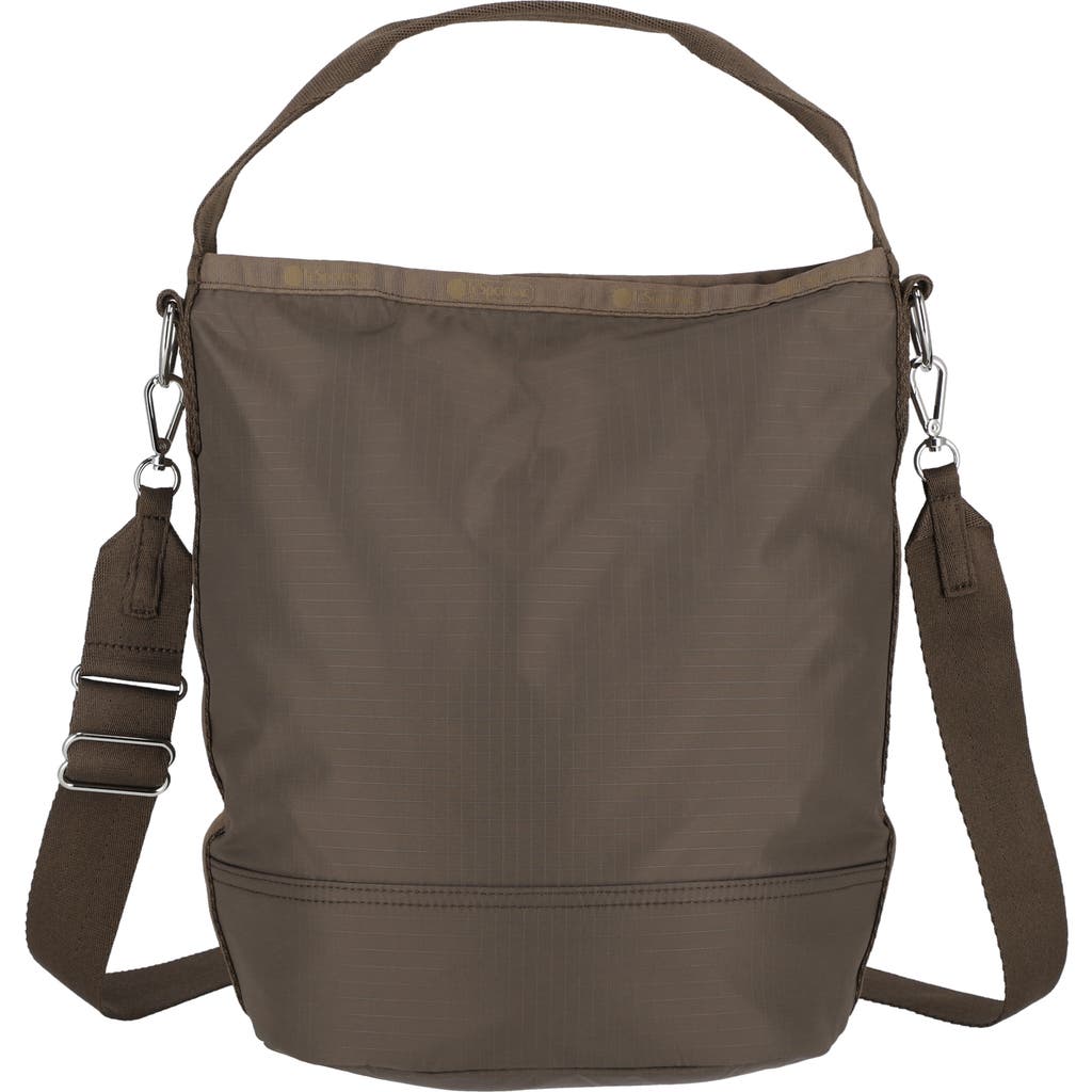 Lesportsac Convertible Nylon Bucket Bag In Brown