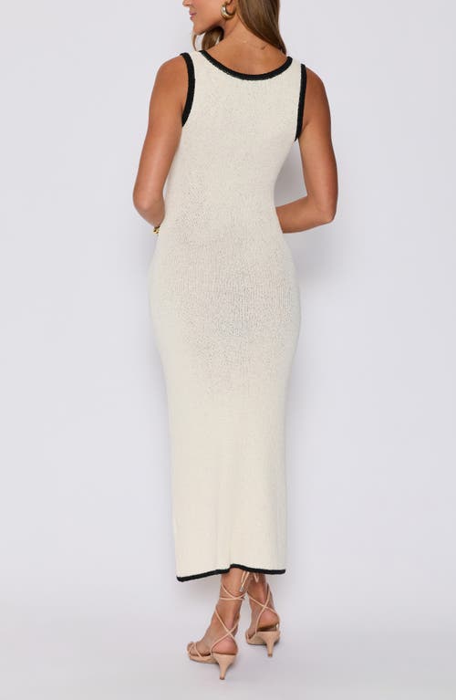 Vici Collection Contrast Midi Sweater Dress In White