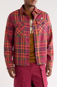 Billionaire Boys Club BB Moonshot Plaid Cotton Buttoin-Up Shirt