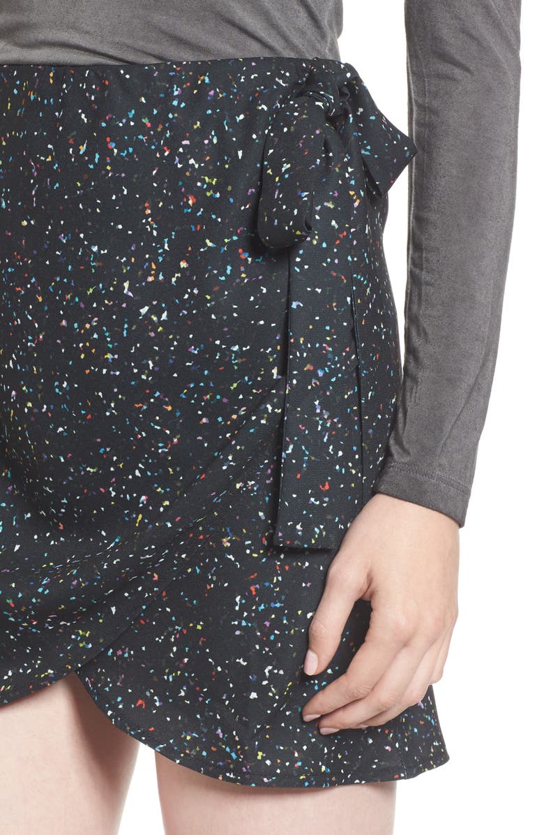 Thieves Like Us Faux Wrap Miniskirt, Alternate, color, 