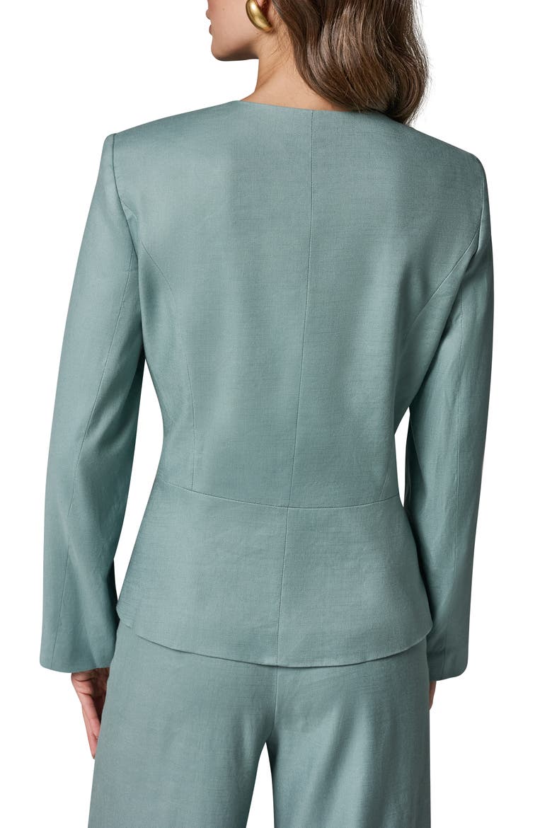 Linen Blend Wrap Jacket, Alternate, color, WATERLILY