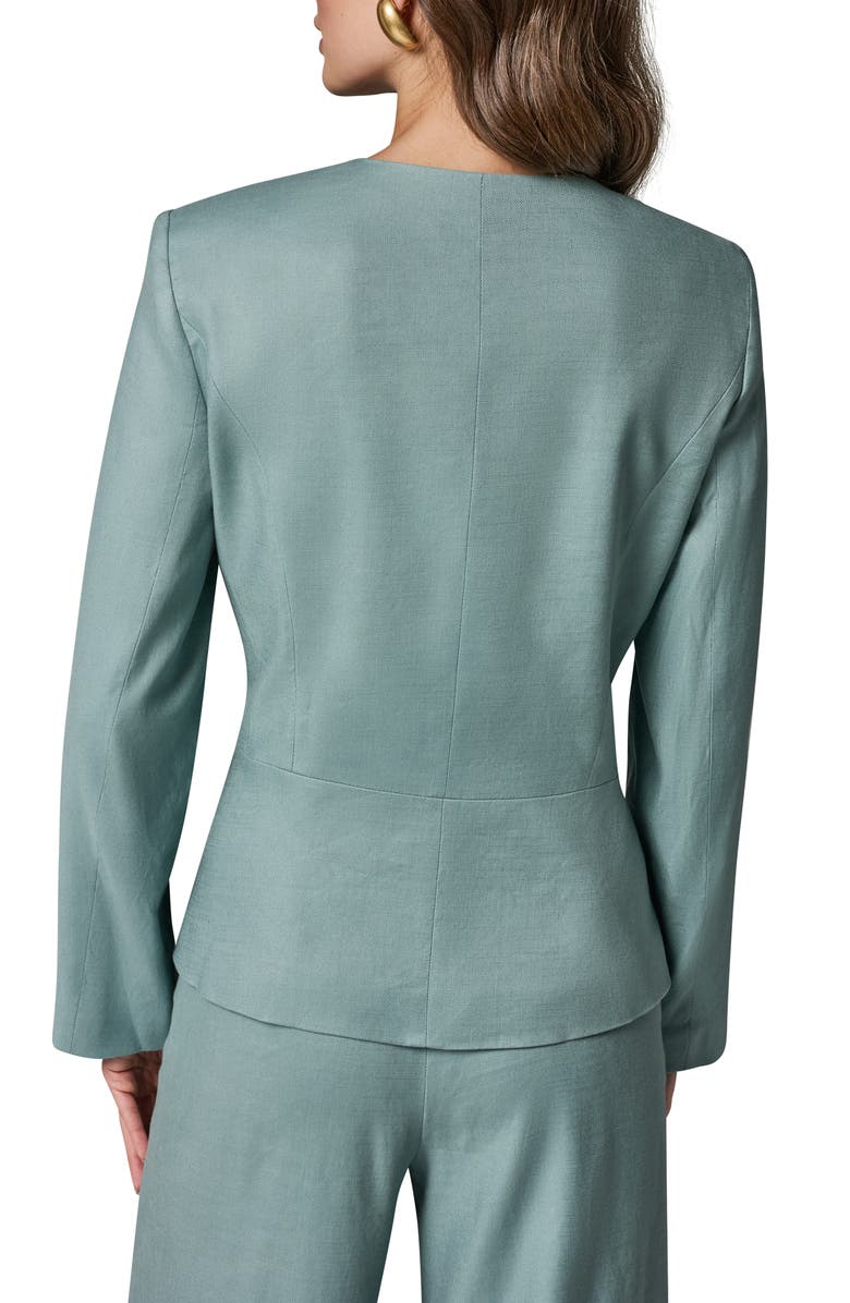 Donna Karan New York Linen Blend Wrap Jacket, Alternate, color, Waterlily