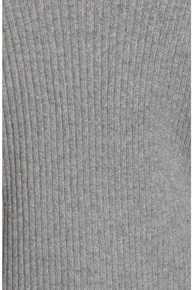 Ribbed Funnel Neck Sweater, Alternate, color, GREY CLOUDY HEATHER