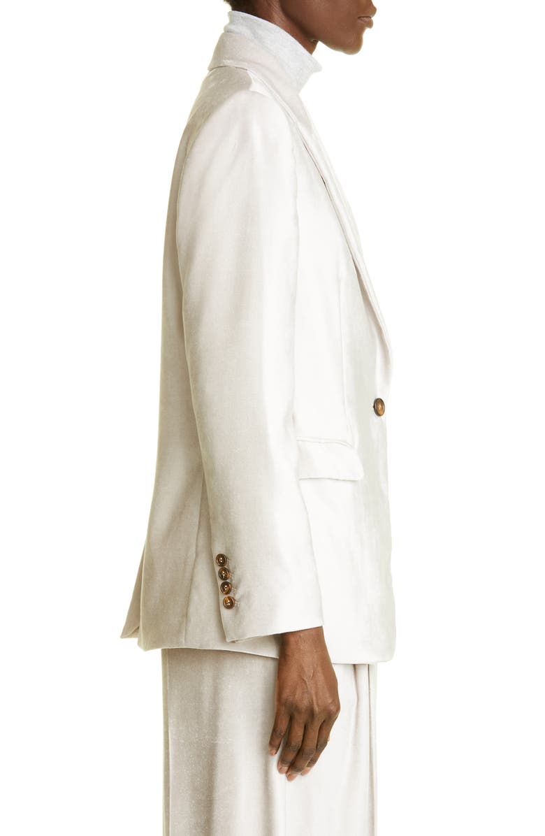Brunello Cucinelli One-Button Velvet Blazer, Alternate, color,