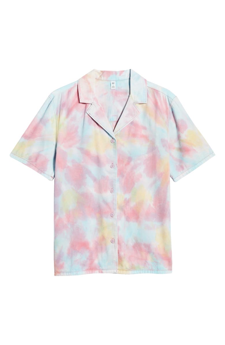 BP. Oversize Tie-Dye Button-Up Shirt, Alternate, color, 