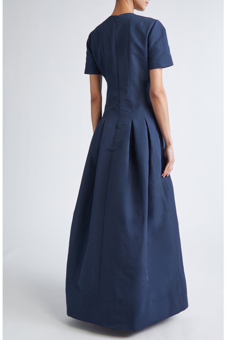 Sequin Fern Embroidered Faille Gown, Alternate, color, NAVY