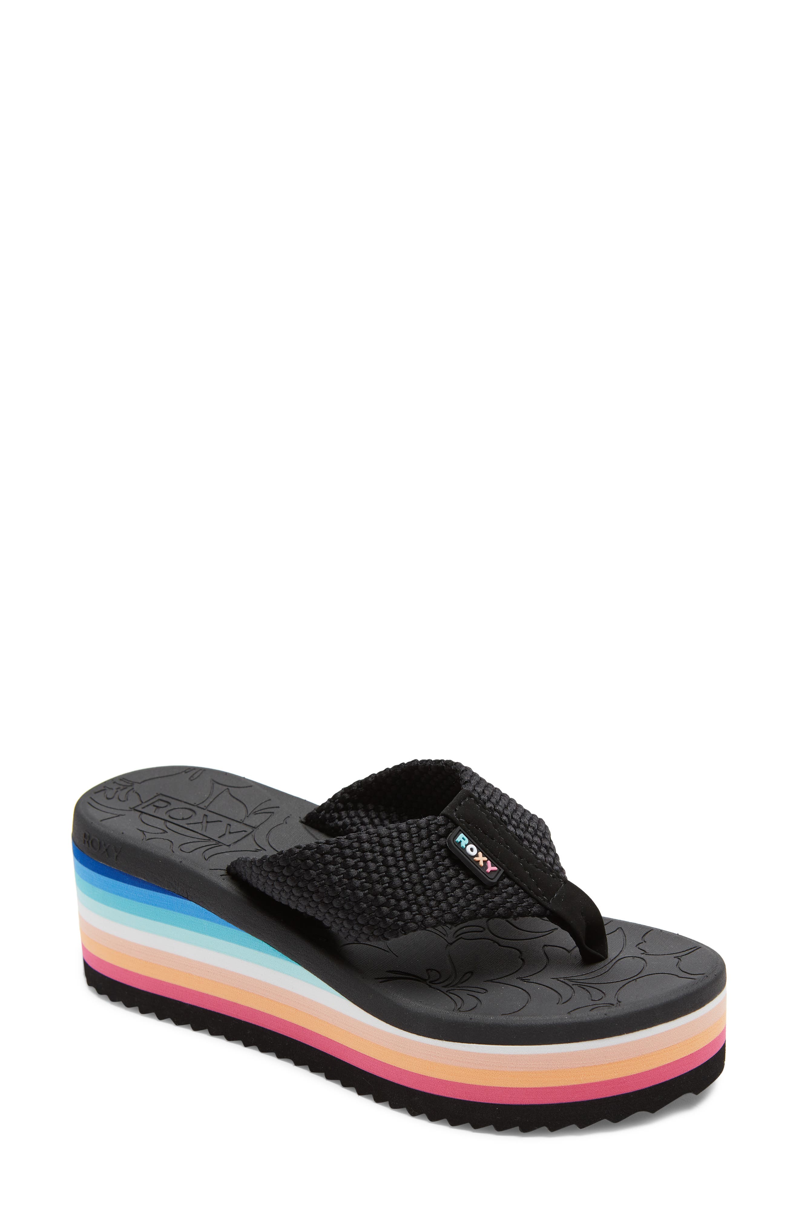 Roxy Kallie Platform Wedge Flip Flop, Main, color, 