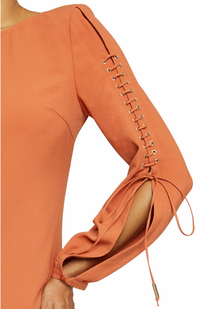 Santorelli ARIES Long Sleeve Shift Dress with Grommet Detail, Alternate, color, Sedona Orange