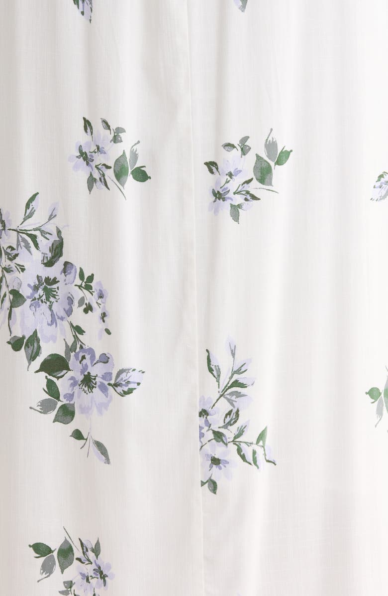 SUGARLIPS Porto Floral Smocked Midi Dress, Alternate, color, White-Blue-Multi