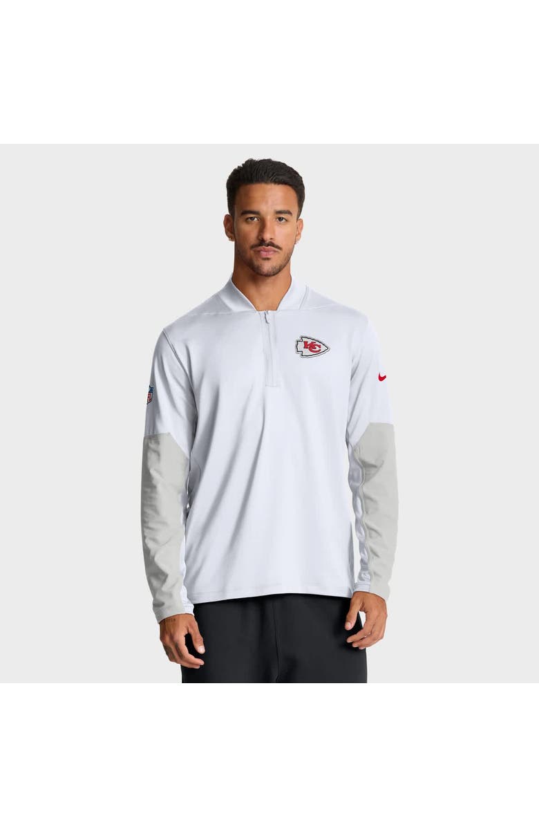 Nike Men's Nike White Kansas City Chiefs Sideline Dri-FIT Half-Zip Pullover, Main, color, White