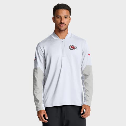 Men's Nike White Kansas City Chiefs Sideline Dri-FIT Half-Zip Pullover
