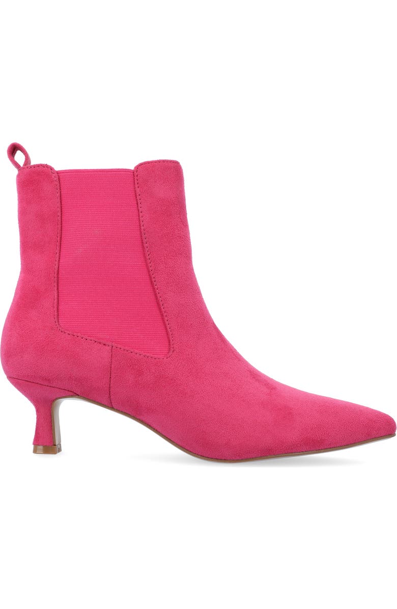 Journee Collection Pointed-Toe Vegan Leather Bootie, Alternate, color, Fuchsia